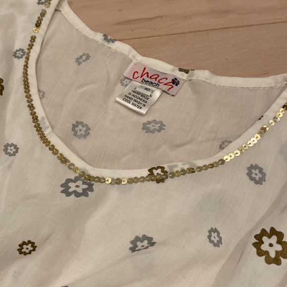 CHACH beach girls gold tassel sequin trim beach cover up dress - Picture 6 of 12